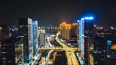 8K武汉城市地标楚河汉街CBD夜景延时实拍视频视频的预览图