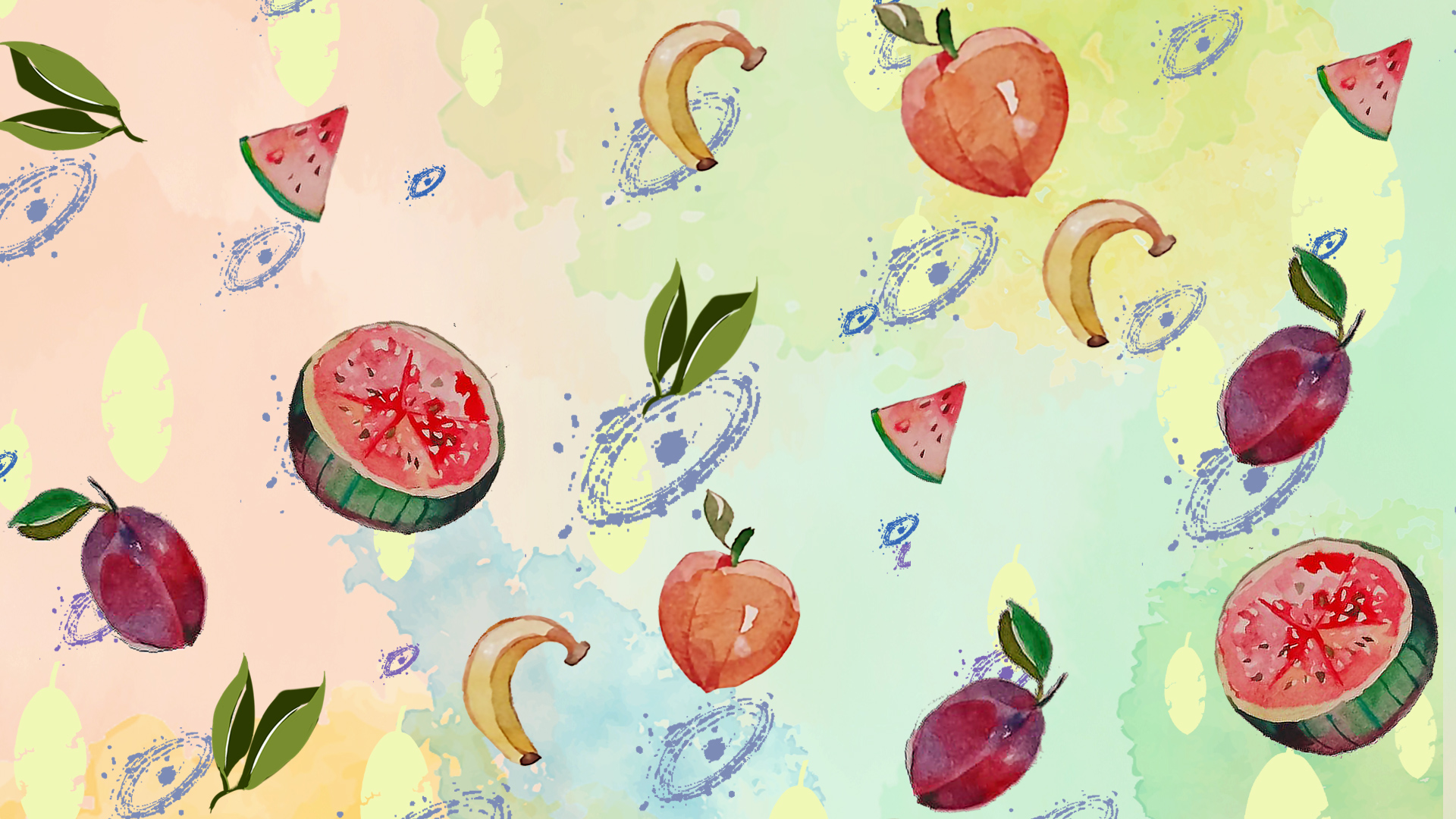 原创夏日清新可口水果叶子夏季夏天动态视频背景视频的预览图