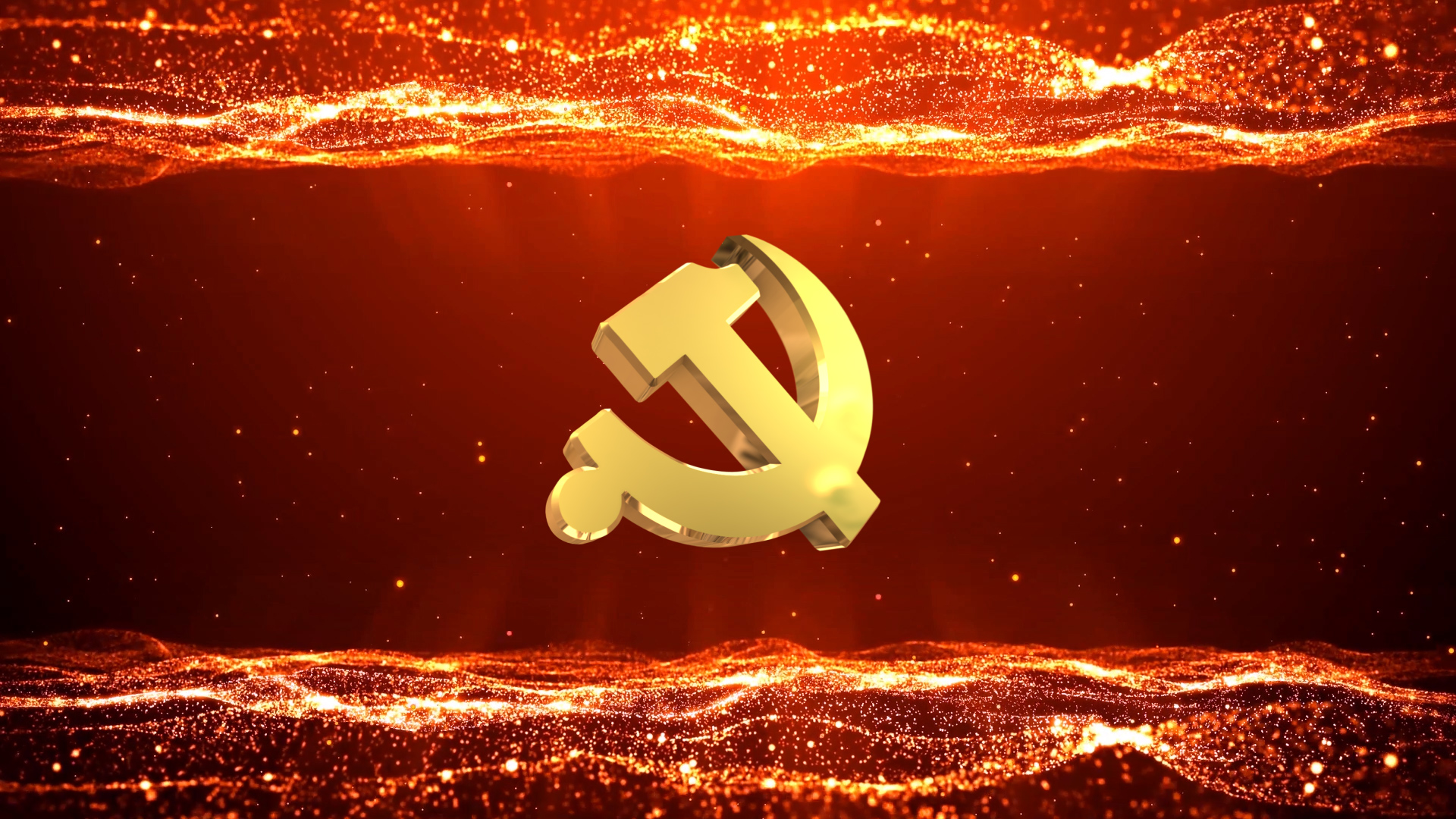 红色背景金色粒子党政党建建党动态视频背景视频视频的预览图