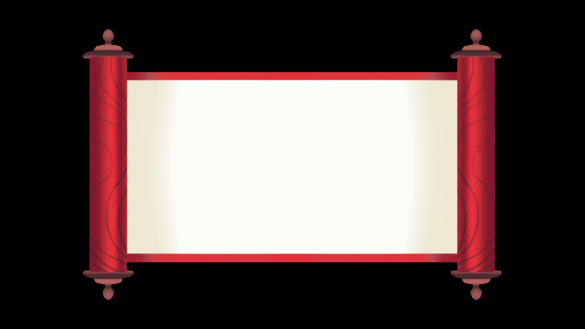 红色边框标题框标题栏古风卷轴画卷展开mov带通道视频元素视频的预览图