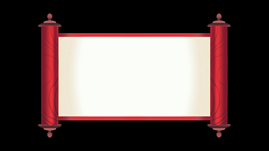 红色边框标题框标题栏古风卷轴画卷展开mov带通道视频元素视频的预览图