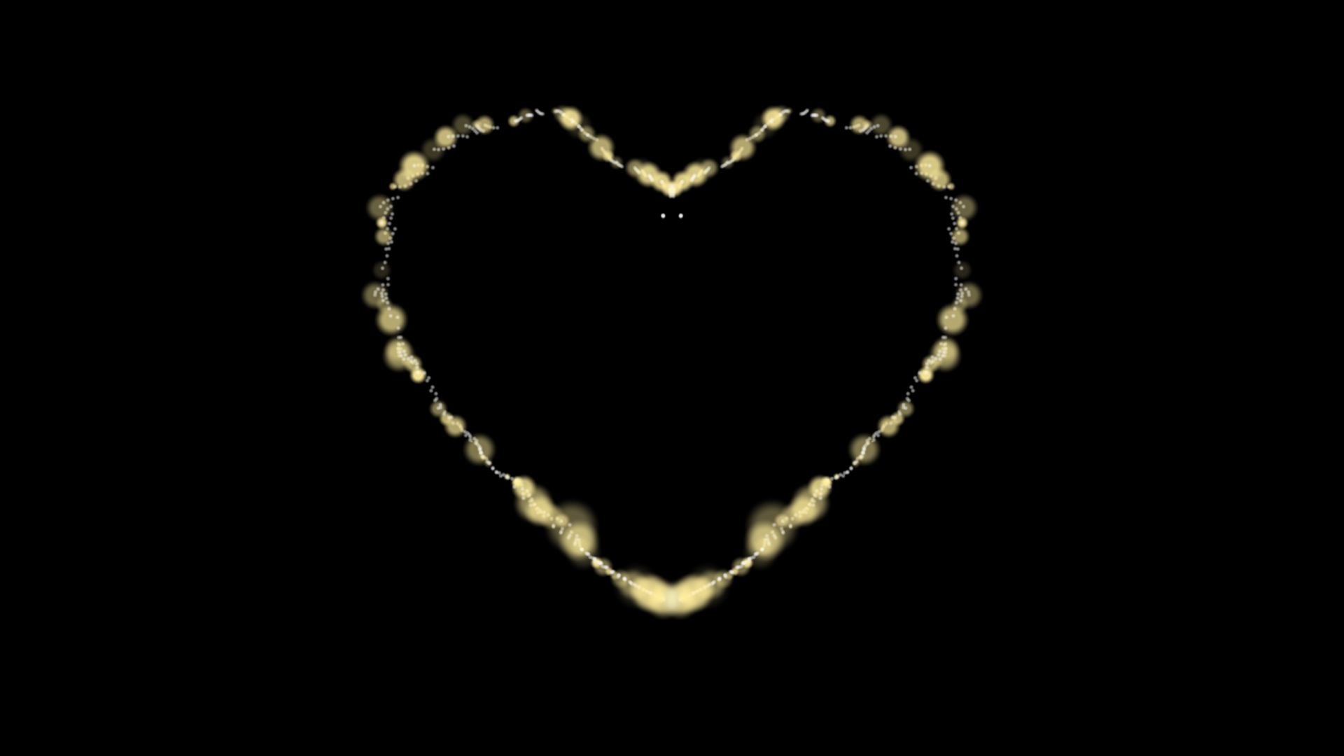 金色爱心粒子心形烟花情人节特效视频的预览图
