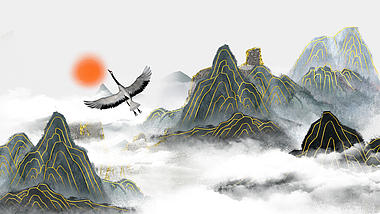 原创中国风壮丽山川视频背景AE模板视频的预览图