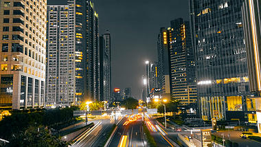 4k黑金广州城市夜晚车流灯光延时视频的预览图