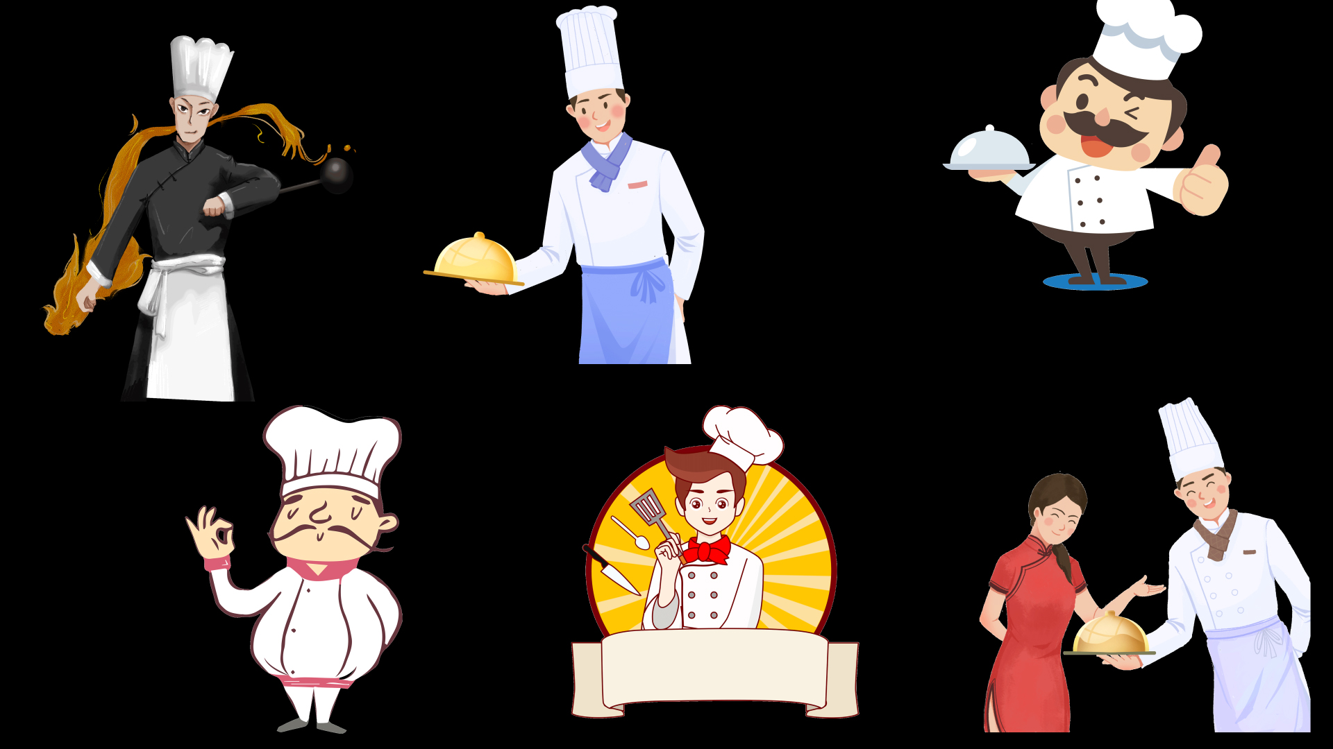 厨师糕点烘培酒店餐饮端盘竖大拇指点赞免扣视频元素视频的预览图