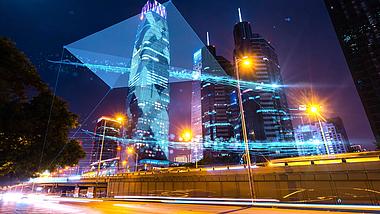 原创科技北京夜景光效粒子合成AE视频模板视频的预览图