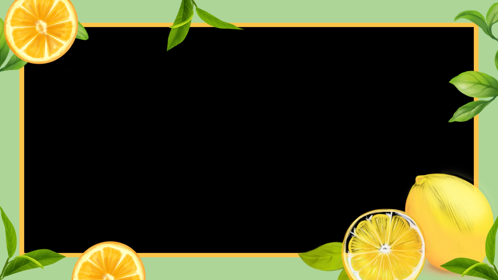 原创夏季黄色清新水果边框视频mov带通道视频元素视频的预览图