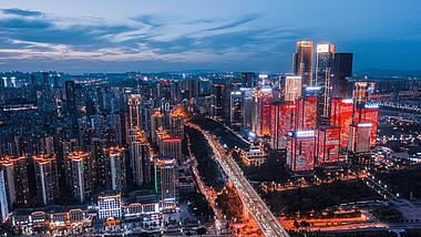 4k航拍重庆江北嘴城市CBD夜景车流灯光延时视频的预览图