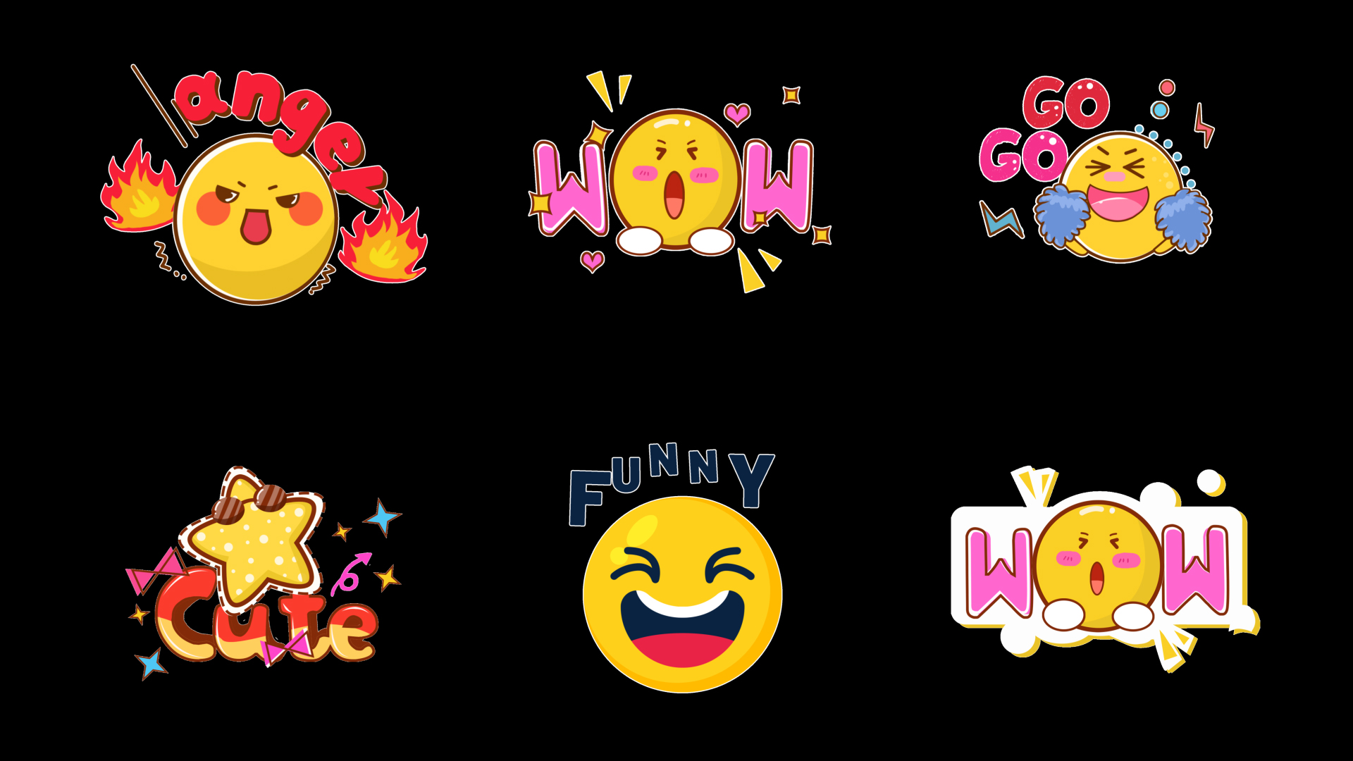 emoji可爱卡通装饰动态表情mov带通道视频元素视频的预览图