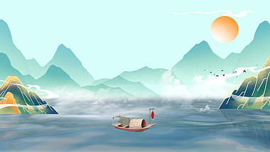 原创中国风仙境云雾水墨视频背景AE模板视频的预览图