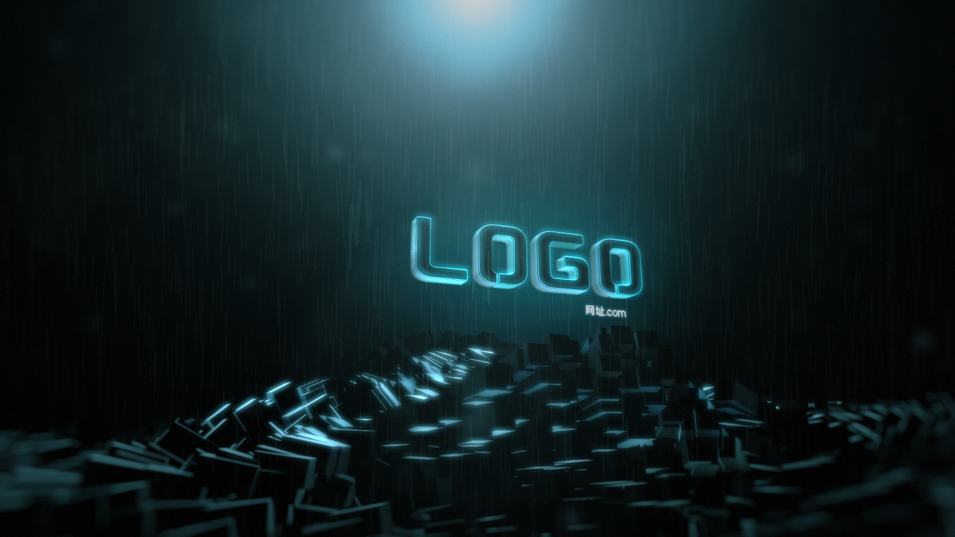 大气科技感赛博朋克抽象LOGO片头ae模板视频的预览图