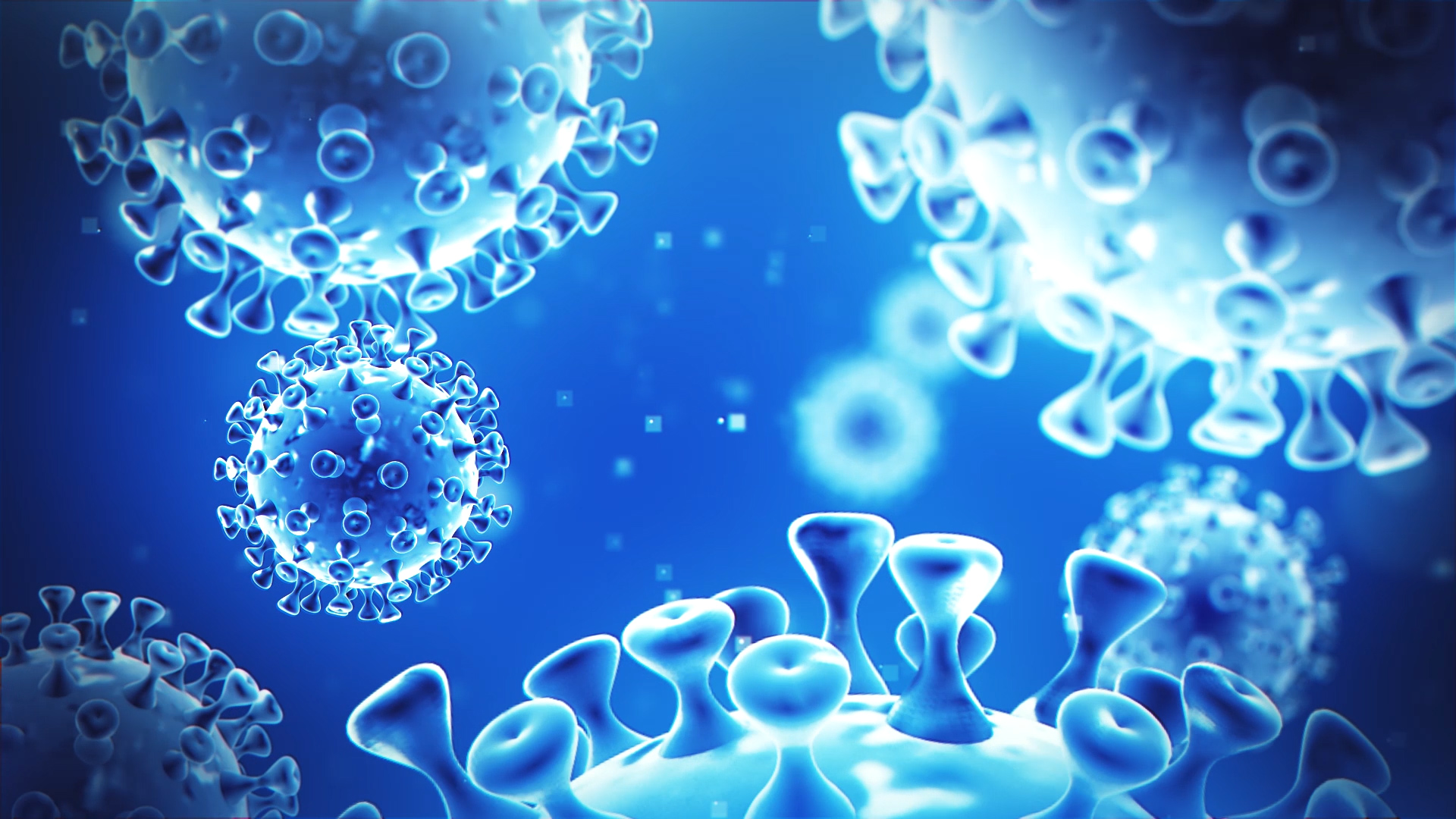 蓝色3D病毒细菌视频背景视频的预览图