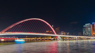 4k广州海心桥地标实景夜拍延时视频的预览图