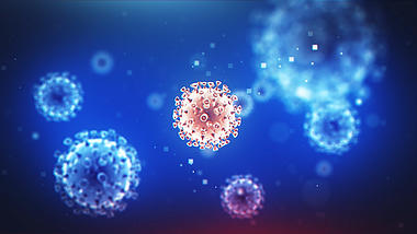 蓝色3d病毒细菌视频素材背景视频的预览图