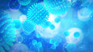 蓝色医学3D病毒细菌视频背景视频的预览图