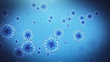 蓝色医疗科技多细菌视频素材视频的预览图