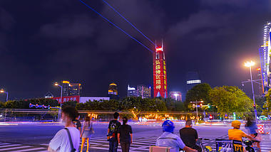 4k广州城市石牌桥十字路口夜晚车流延时视频的预览图