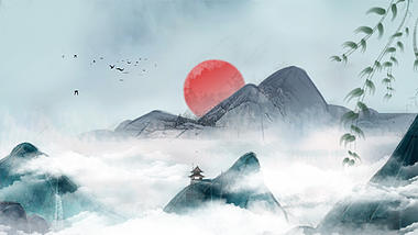 原创中国风云中仙境风景视频背景视频的预览图
