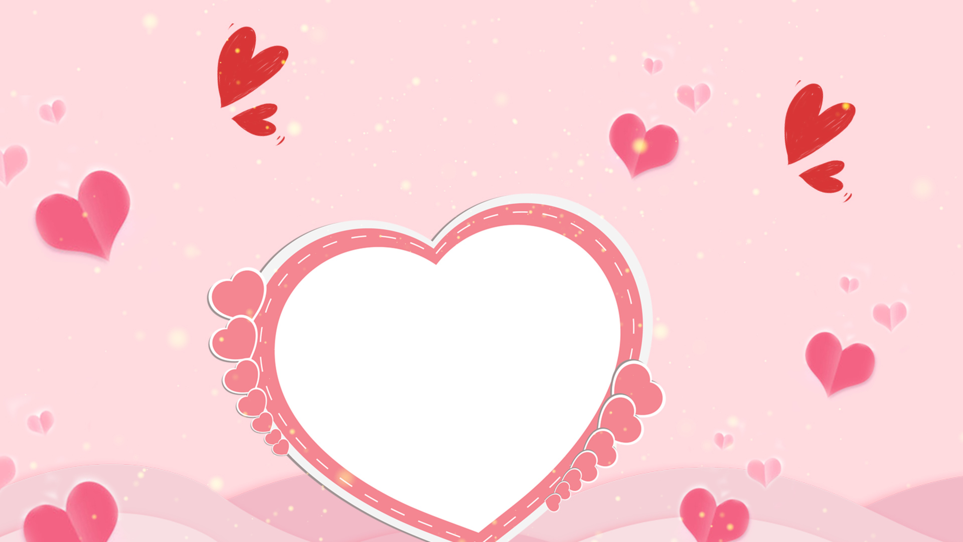 原创七夕情人节原创爱心粉色心形约会浪漫动态视频背景视频的预览图
