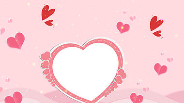 原创七夕情人节原创爱心粉色心形约会浪漫动态视频背景视频的预览图