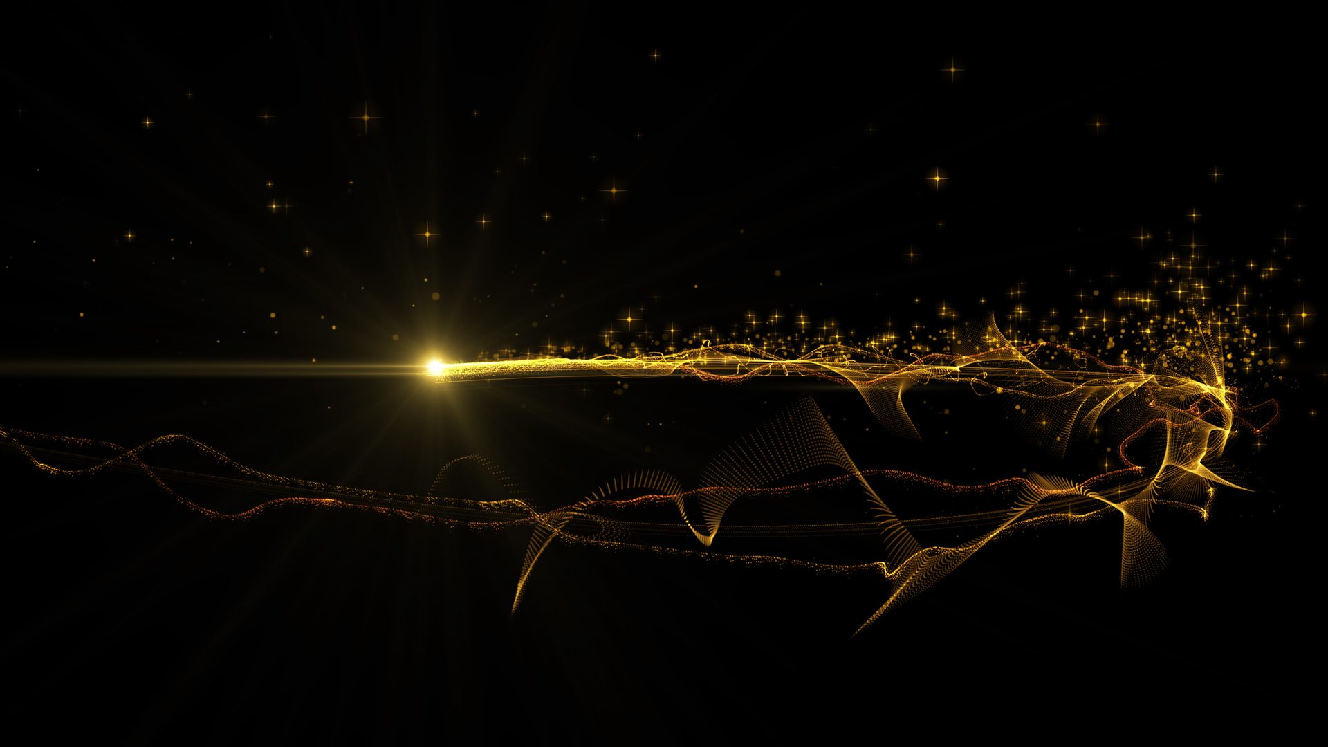金色光效粒子光线运动mov通道视频特效视频的预览图