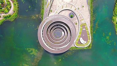 4K俯拍湖南长沙城市阳台自然风景风光视频的预览图