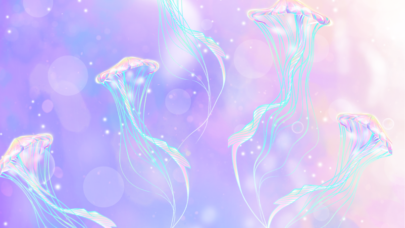 唯美治愈果冻色水母背景视频背景视频的预览图