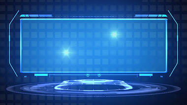 蓝色科技光斑视频框带通道mov动态视频边框视频的预览图