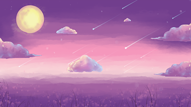 原创紫色梦幻星空云层唯美插画风背景视频视频的预览图