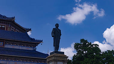 4k广州纪念堂孙中山雕像实拍延时视频的预览图