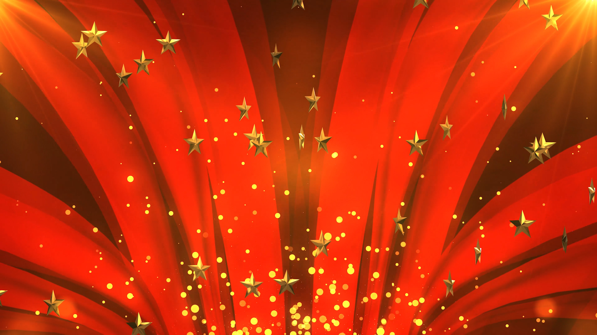 4k红色飘带五角星背景视频粒子视频背景视频的预览图