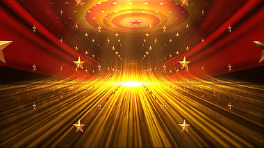 舞台背景五角星金色粒子视频背景视频的预览图
