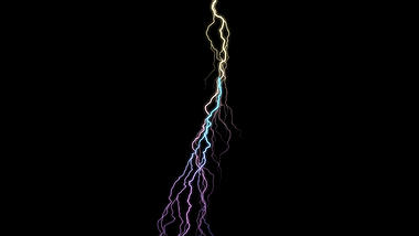 炫酷闪电雷电天气彩色线条光效特效视频的预览图