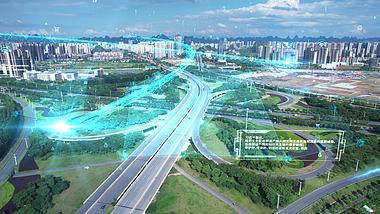 原创科技城市桂林新区立交桥光效粒子AE模板视频的预览图