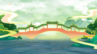 原创中国风水墨梦境风景视频背景视频的预览图