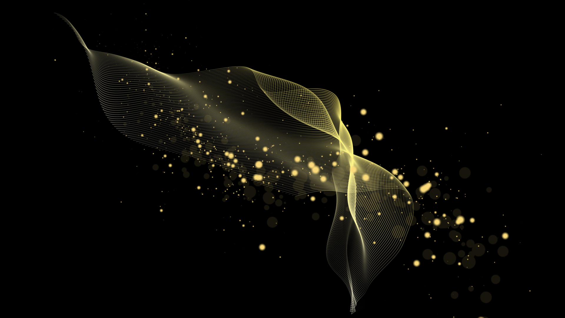金色曲线线条光效粒子发光视频特效视频的预览图