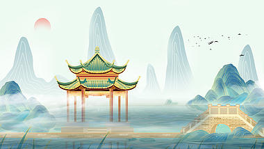 原创中国风云雾风景视频背景视频的预览图