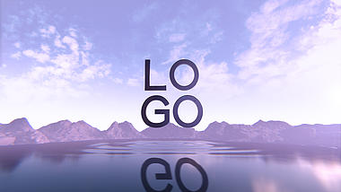 清新三维山脉湖泊时尚LOGO片头ae模板视频的预览图