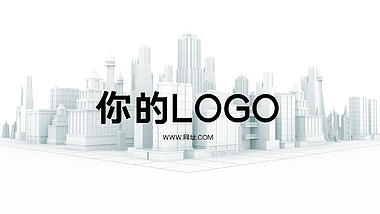 白色三维城市生长企业LOGO片头ae模板视频的预览图