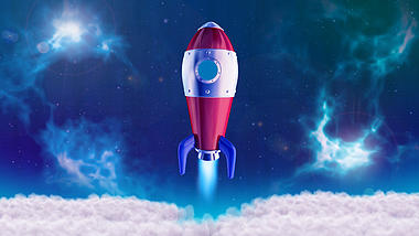 卡通三维火箭发射LOGO片头ae模板视频的预览图