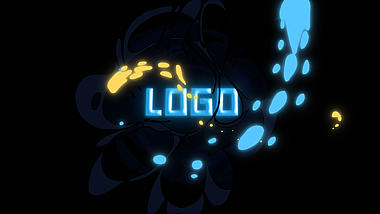 炫酷卡通发光流体MG动画LOGO片头ae模板视频的预览图