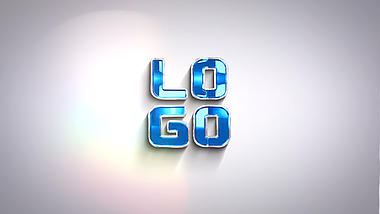 干净三维玻璃流光材质企业LOGO片头ae模板视频的预览图