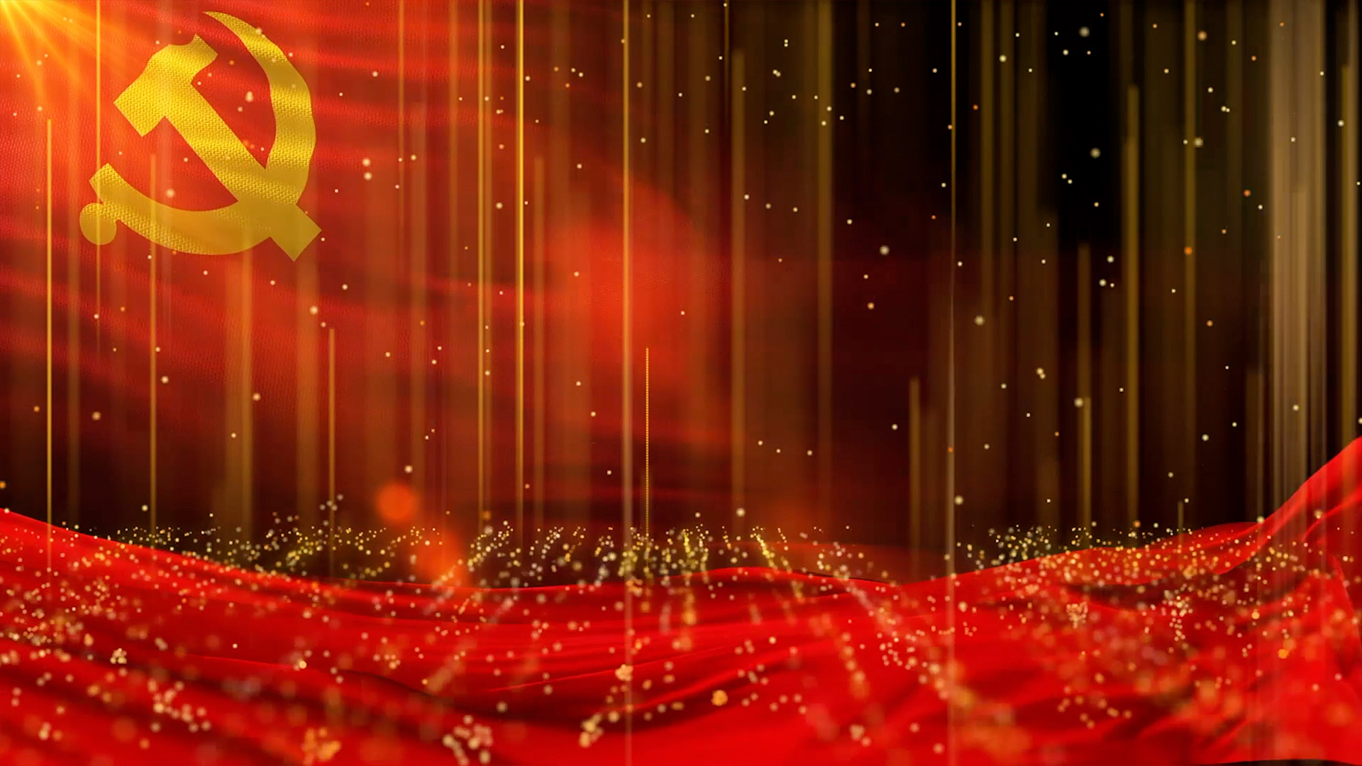 大气炫酷时尚金色粒子八一节日视频背景视频的预览图