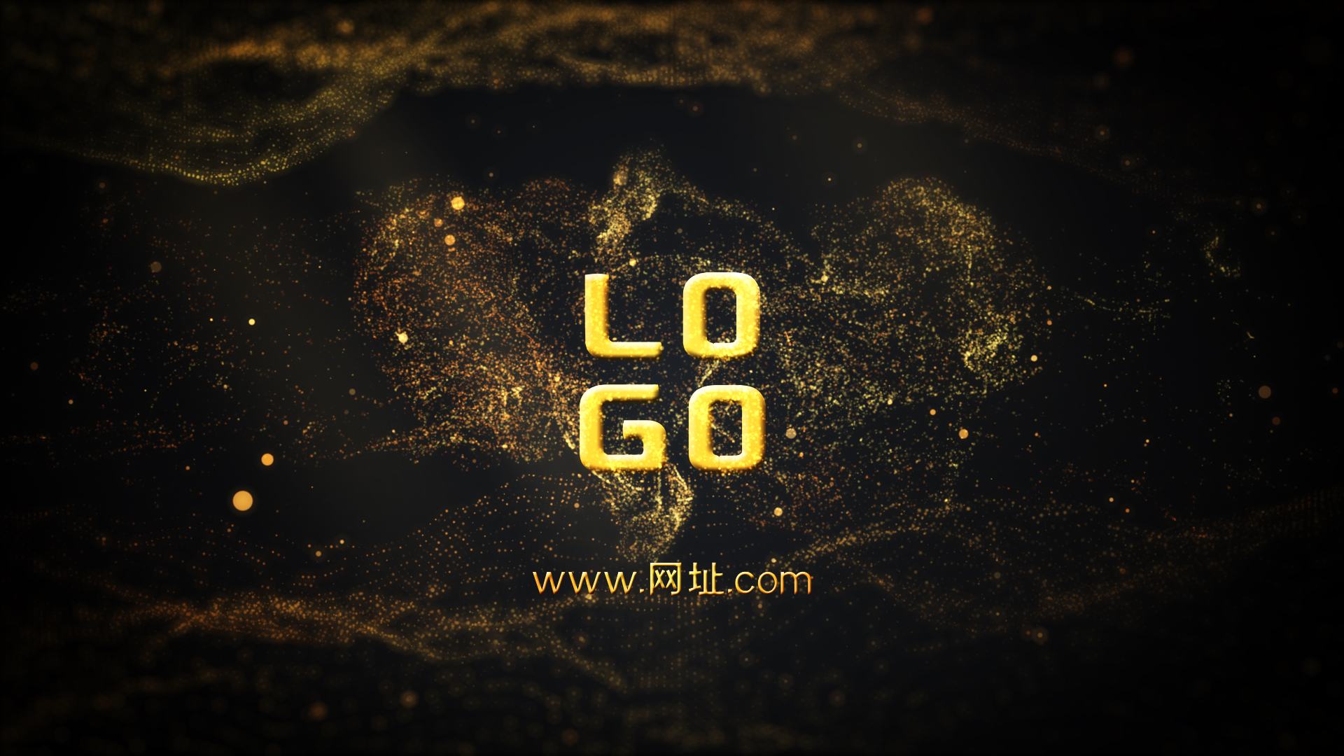 华丽金色粒子LOGO片头ae模板视频的预览图