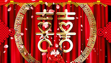 中国风红色喜庆婚礼背景视频背景视频的预览图