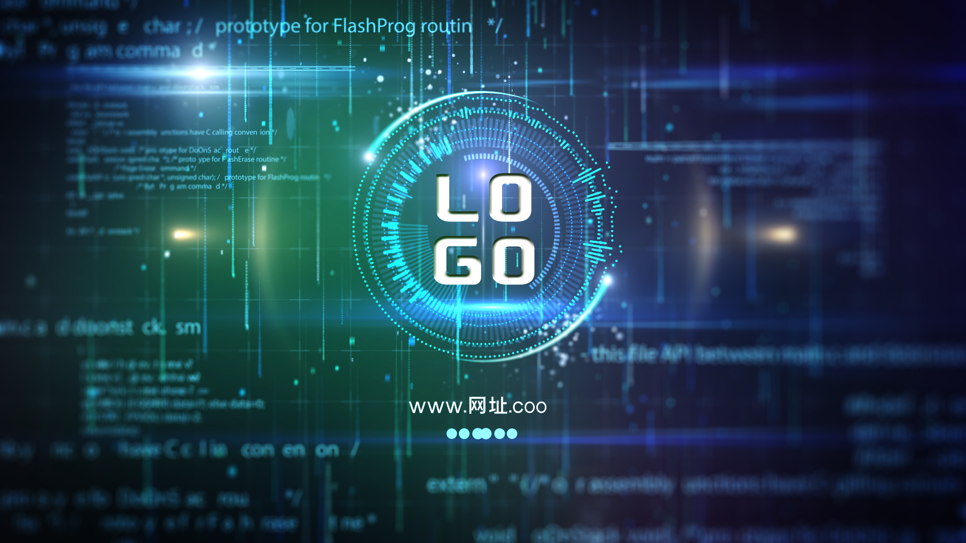 科技感HUD光线粒子数据LOGO片头ae模板视频的预览图