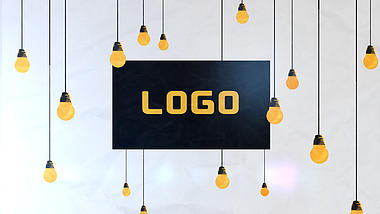卡通手绘灯泡企业文字LOGO片头ae模板视频的预览图