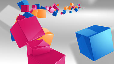 简洁彩色三维方块企业LOGO片头ae模板视频的预览图