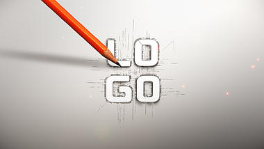 简洁铅笔扫描企业LOGO片头ae模板视频的预览图