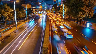8K震撼成都春熙路城市街道夜景极速车流交通延时视频的预览图